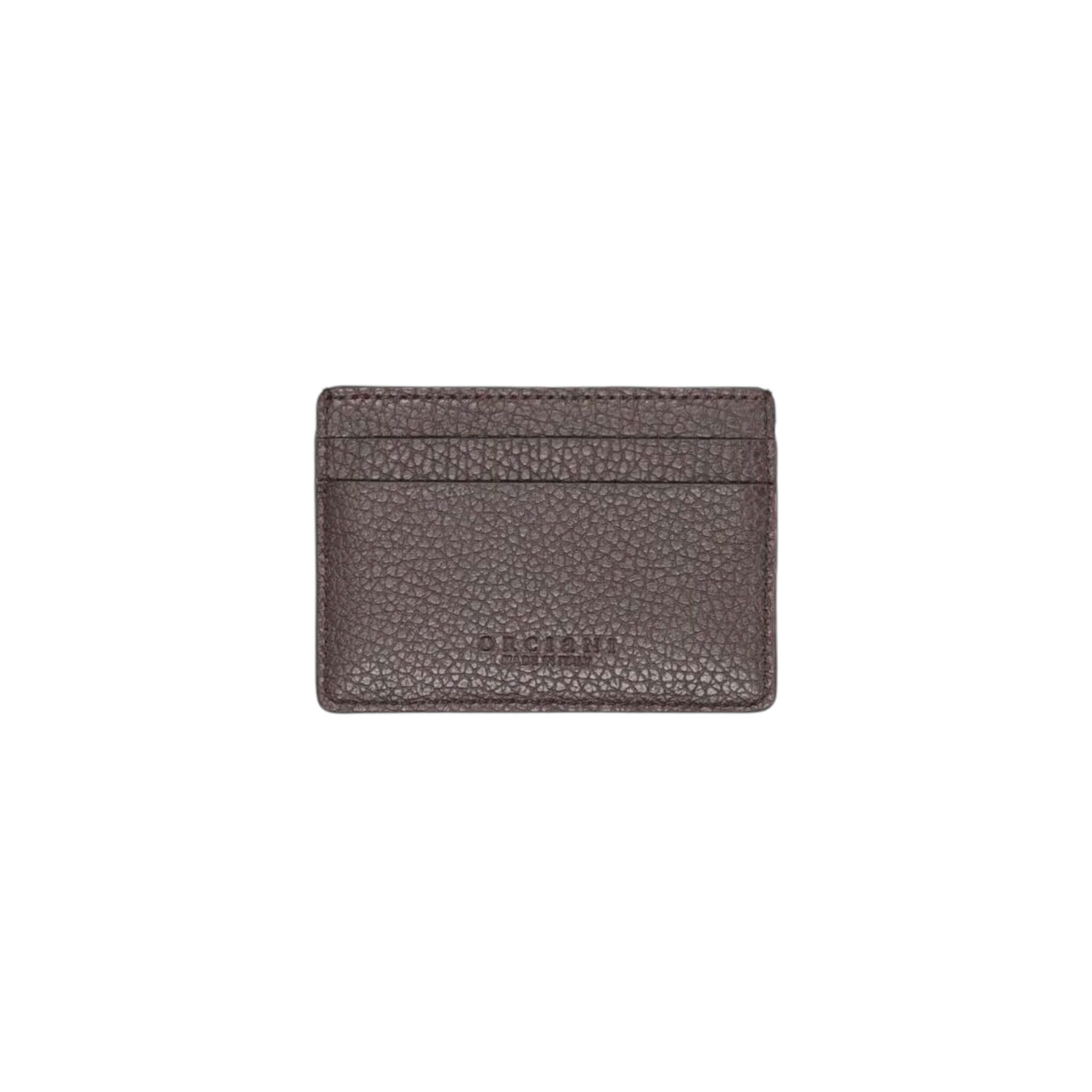 Portacarte Micron in pelle martellata, compatto con RFID e quattro scomparti per carte.