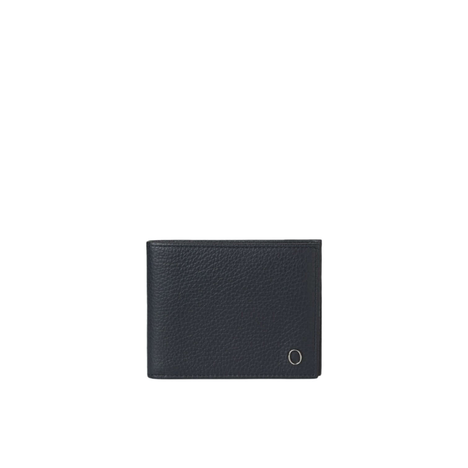 Elegante portafoglio Micron in pelle nera, resistente e spazioso, ideale per banconote e carte.