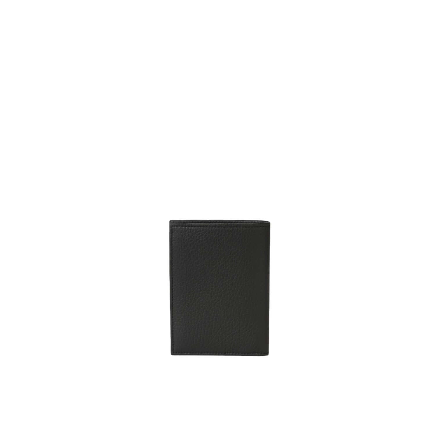 Portafoglio verticale Micron in pelle nera, design elegante e compatto per un'organizzazione ottimale.