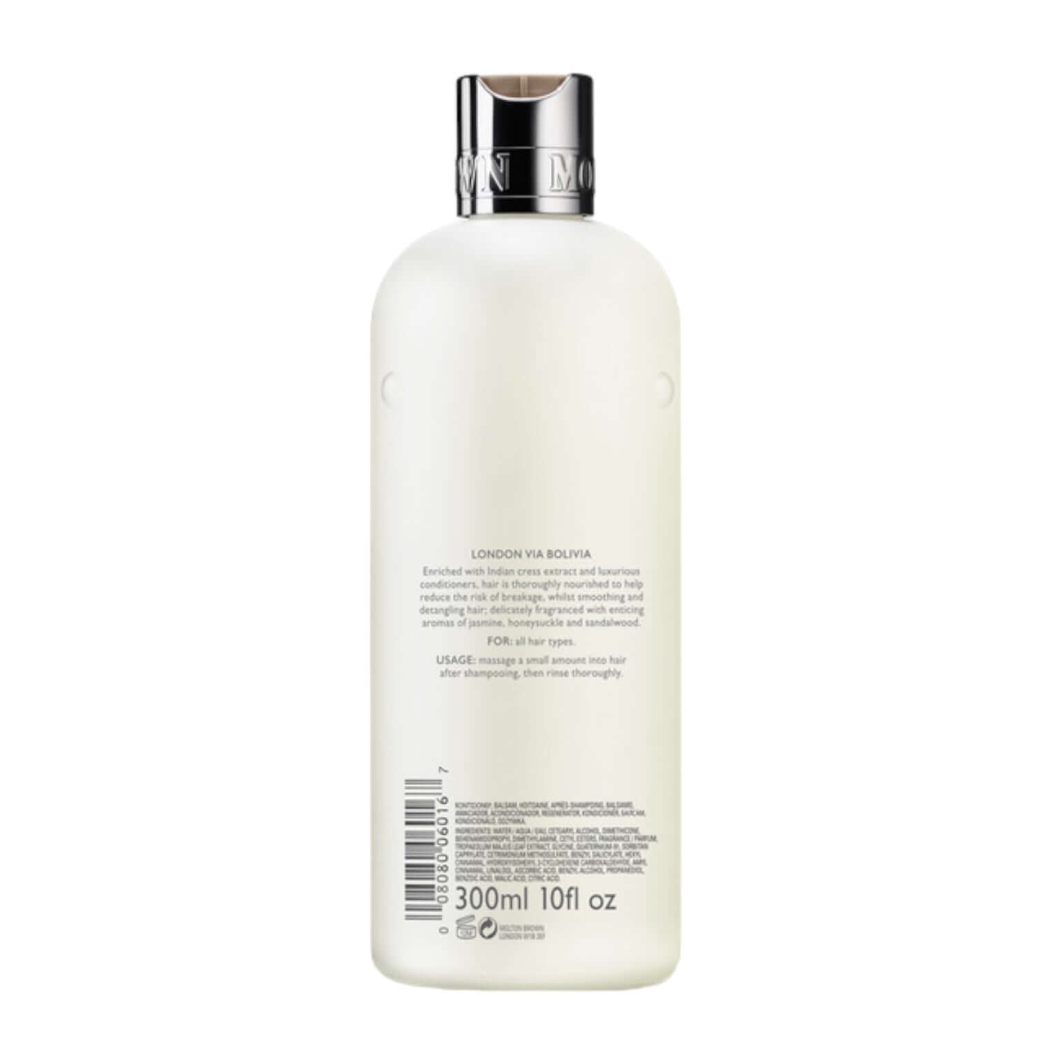 Purifying Indian Cress Balsamo 300 ml, enriched with jasmine and sandalwood, nourishes hair deeply.
