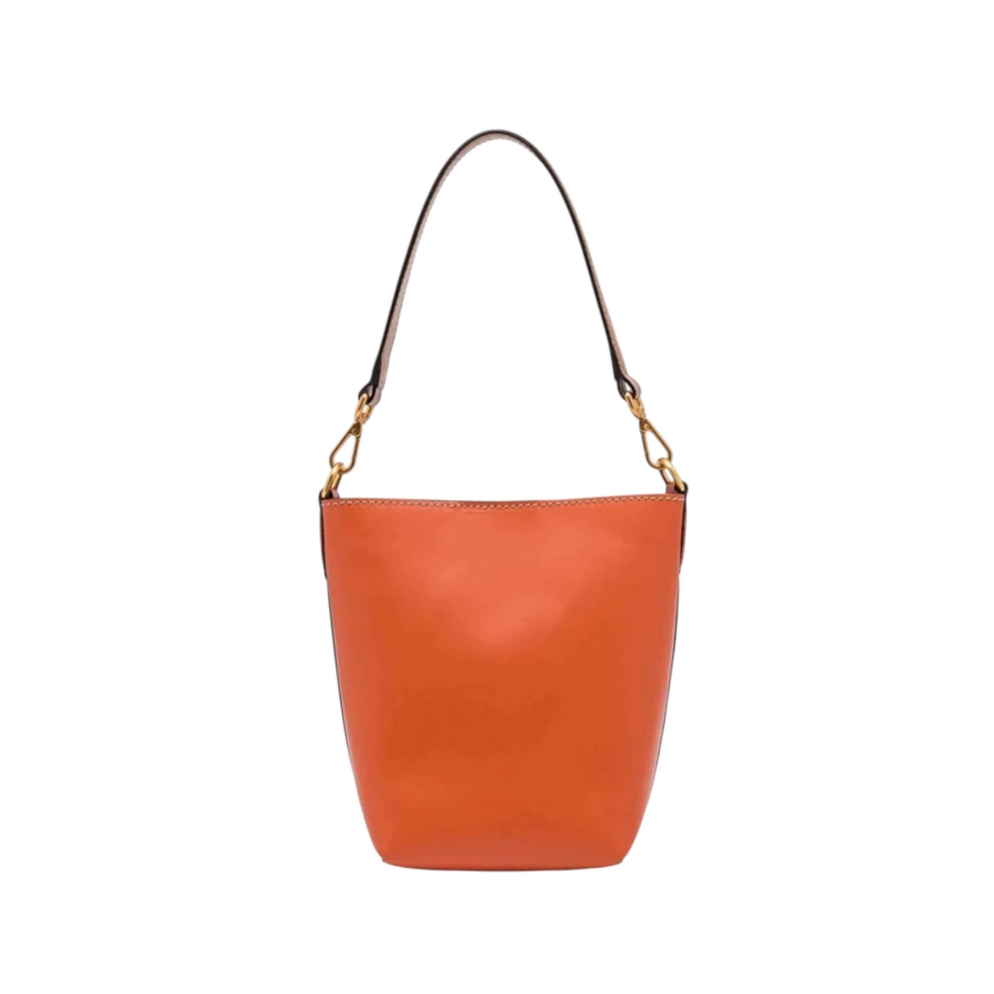 RUBINA by Gianni Chiarini Firenze: orange leather bucket bag with shoulder strap, perfect for stylish women.