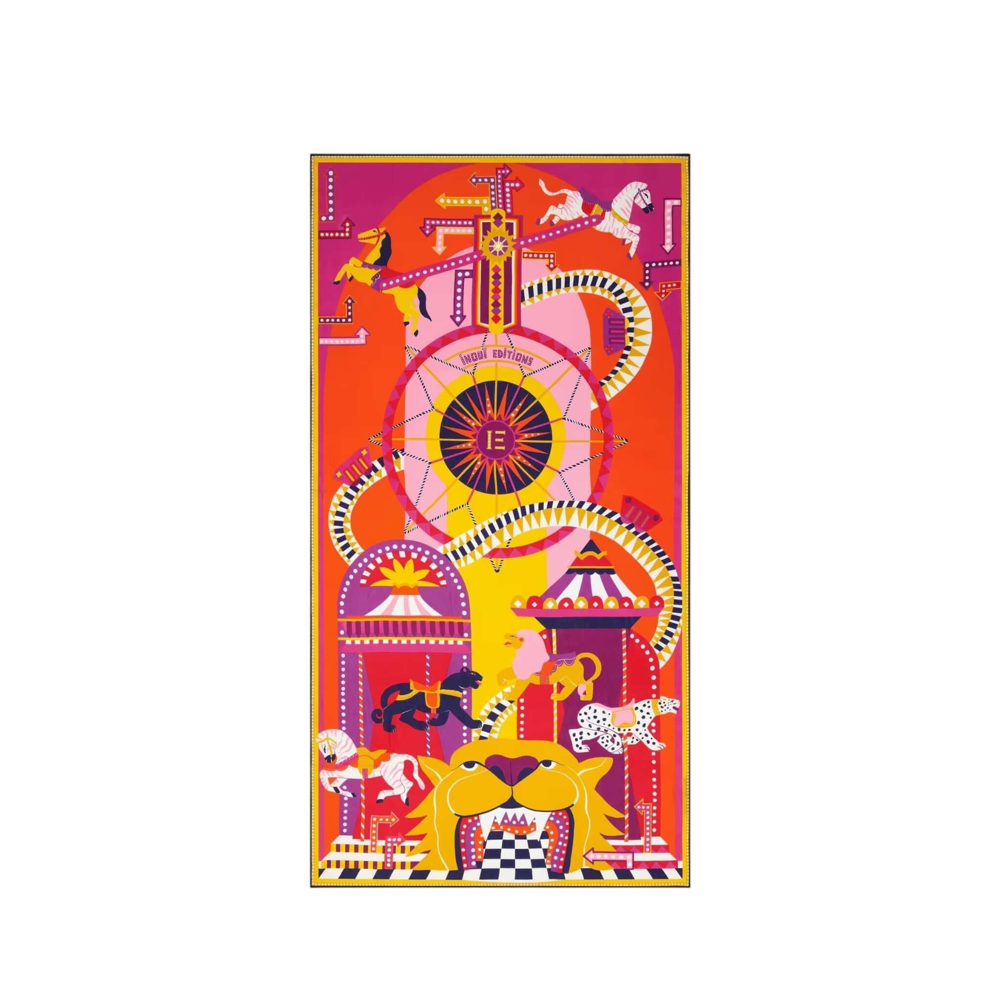 Sciarpa Rollercoaster con design vivace, stampata a mano, in materiali leggeri e colori brillanti, ideale per ogni look.