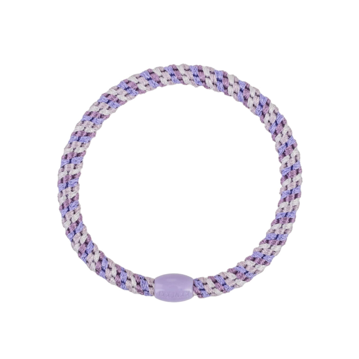 Slim Mix Lavender hair elastic made of polyester and rubber, featuring a braided design in purple tones.