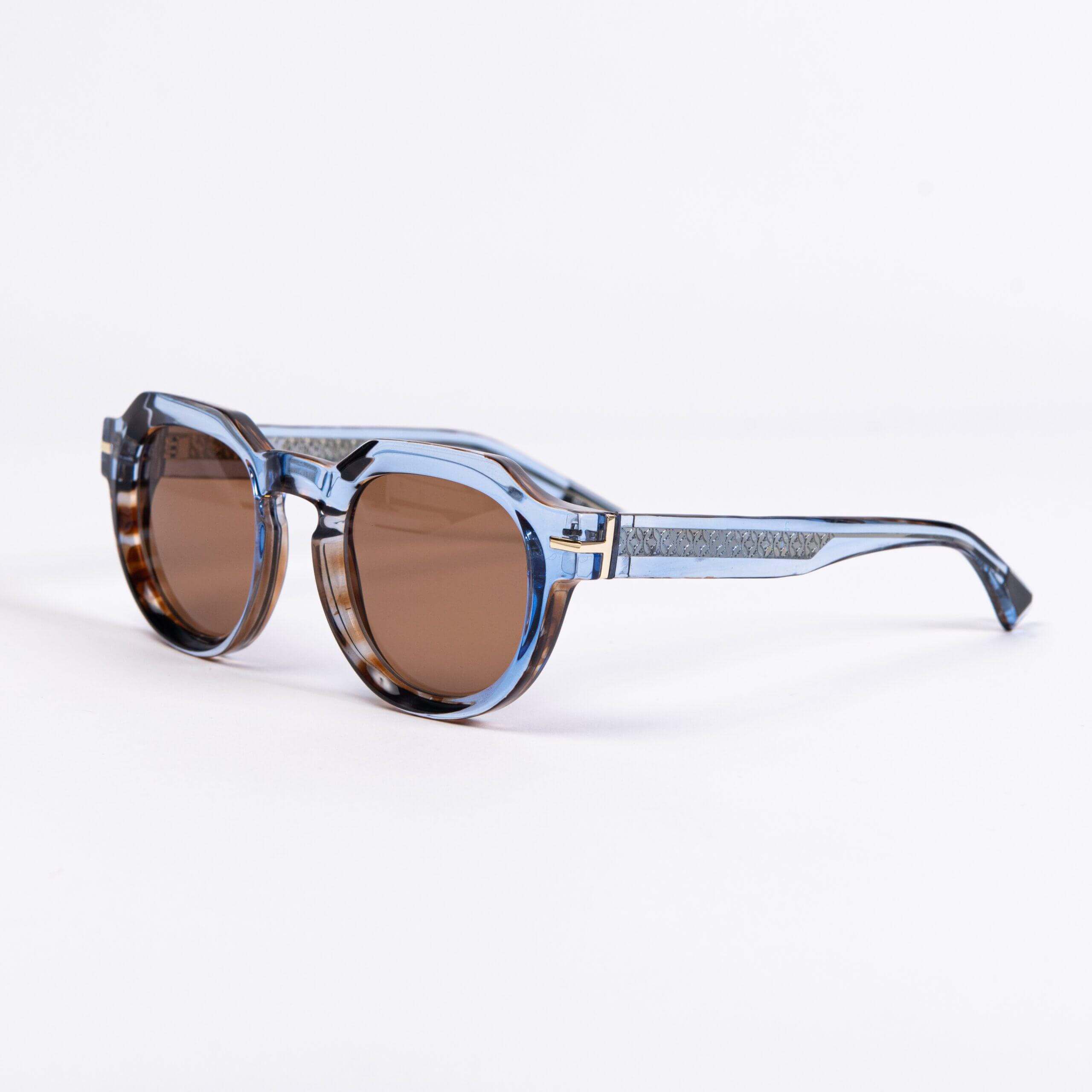 Sunny Island C14 sunglasses featuring bold design with blue front and Havana top for a stylish look.