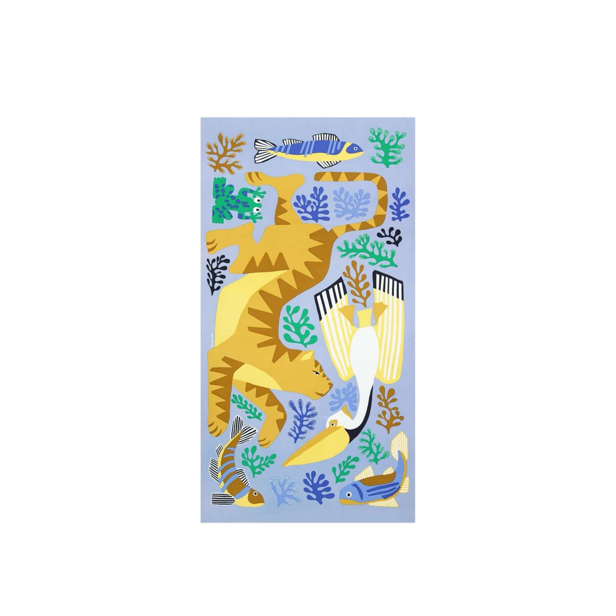 Telo Mare Splash, telo mare stampato a mano, design colori vivaci, 100x190 cm, 100% cotone, prodotto in India.