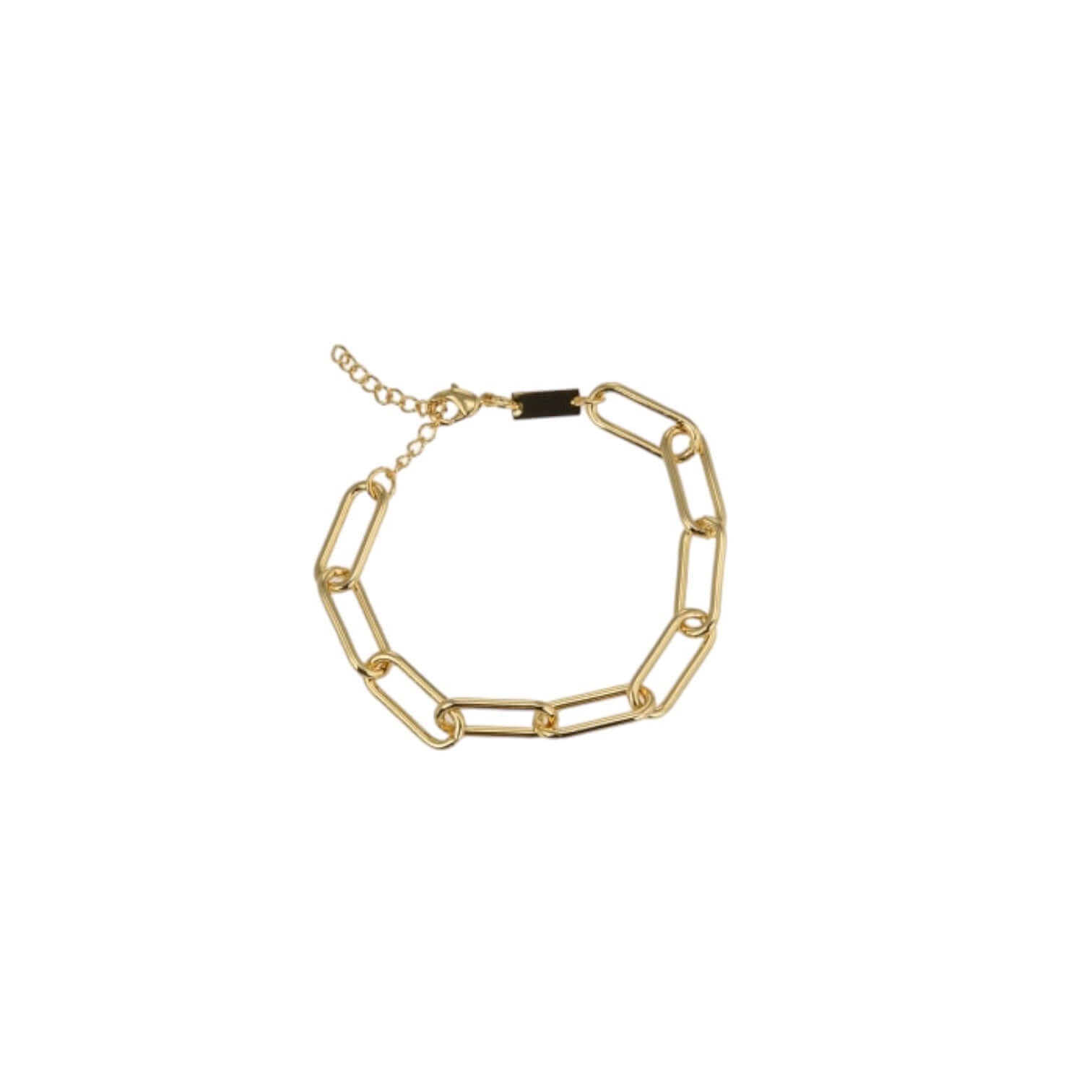 Bracciale in ottone placcato oro 18 carati con design moderno, elegante e regolabile, perfetto per ogni occasione.
