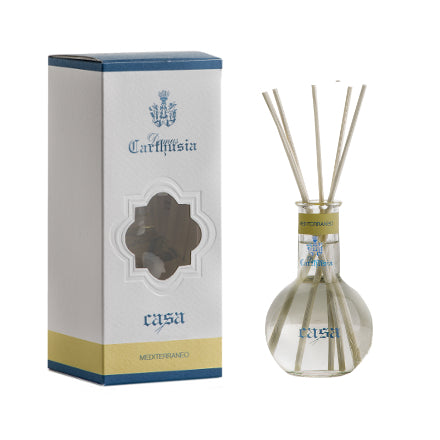 Mediterraneo Diffusore 100 ml with reeds in a stylish bottle and elegant box for home fragrance.