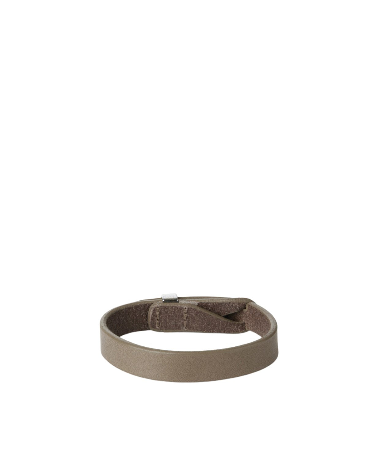 Bracciale Nobuckle Bull Taupe in Cuoio con Dettaglio Argento