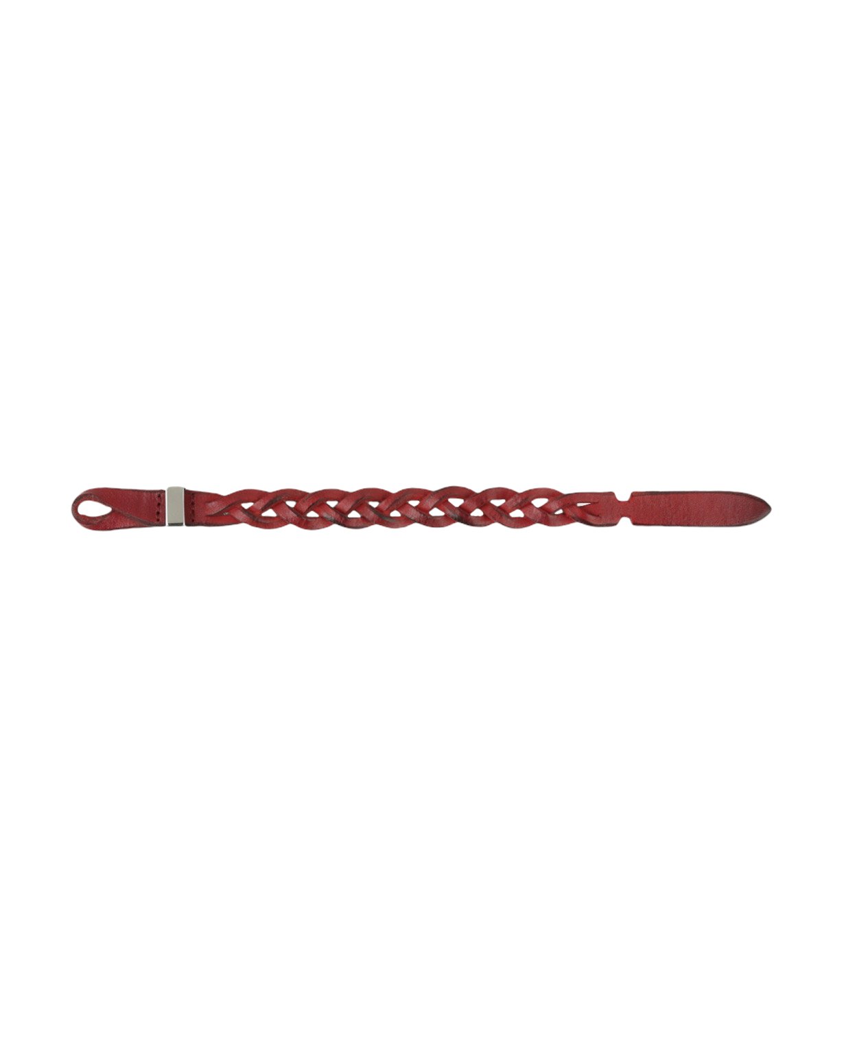 Bracciale Nobuckle Walk Rosso in Cuoio con Dettaglio Argento