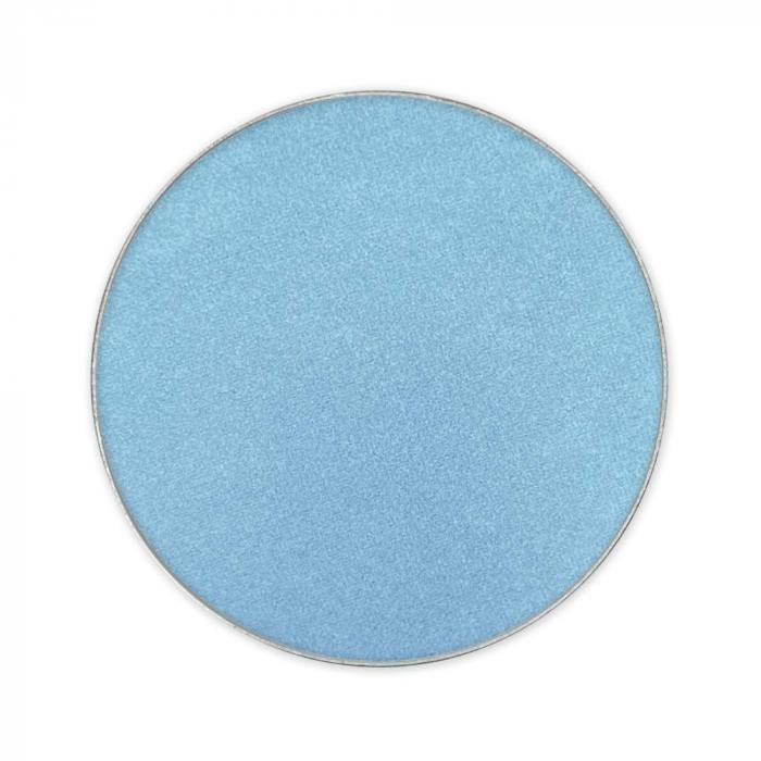 Ombretto Frosty Blu: pearl blue eyeshadow in a round pan, perfect for adding a frosty touch to any makeup look.