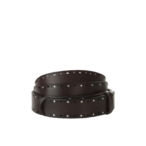 Nobuckle Bull Soft Leather Belt with Micro-Studs