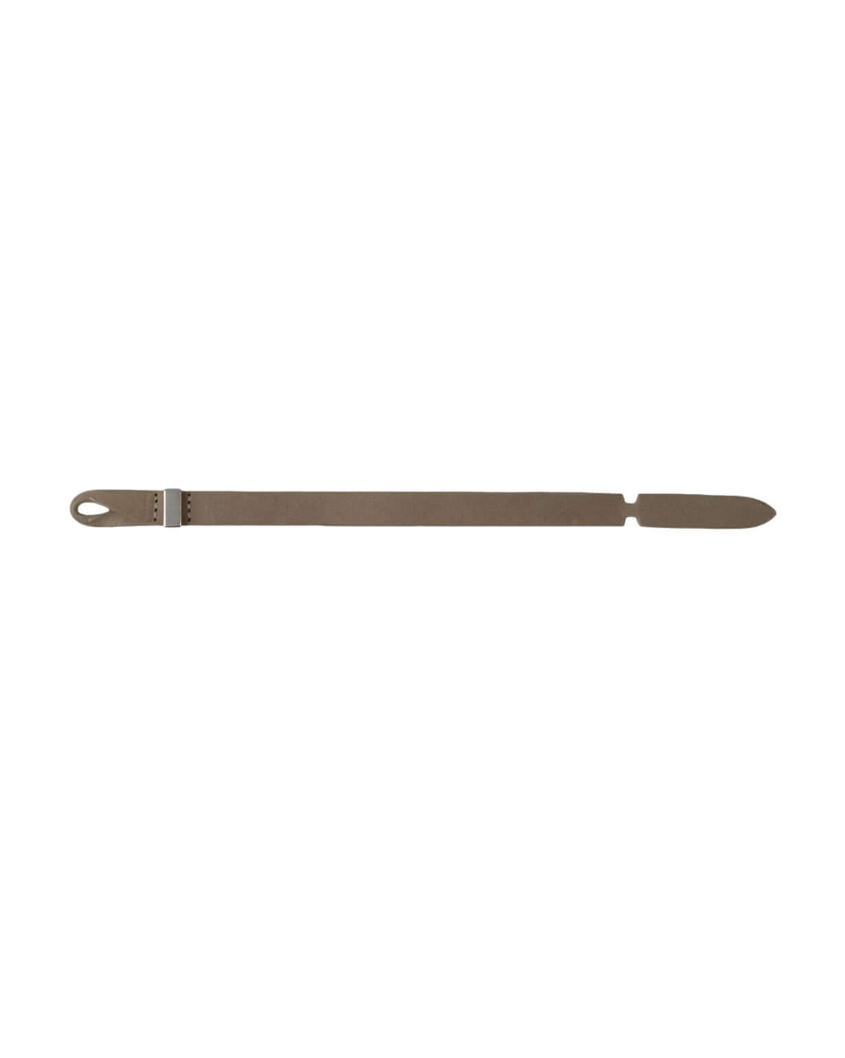 Bracciale Nobuckle Bull Taupe in cuoio con finitura silver lucido, elegante accessorio made in Italy.