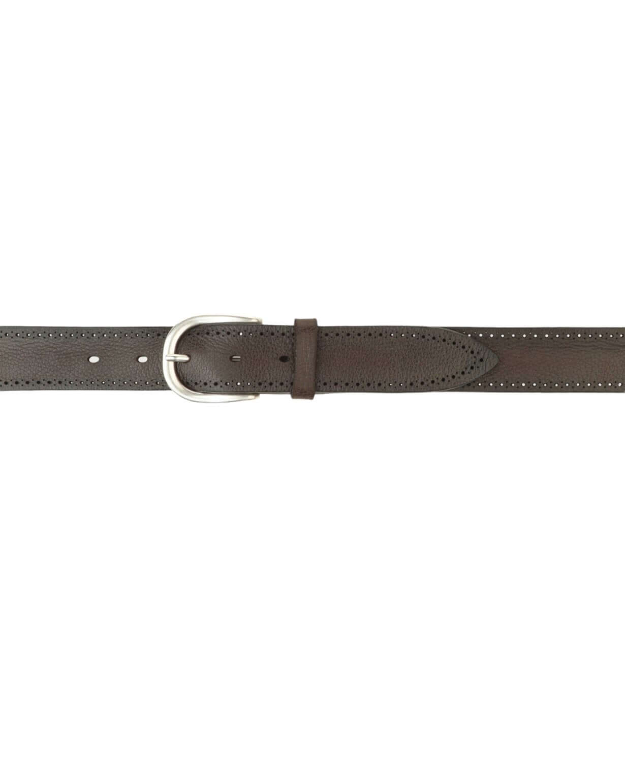 Cintura Chevrette in Pelle, morbid leather belt with perforations, 3.5 cm wide, made in Italy.