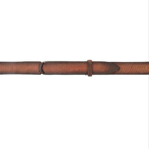 Cintura Nobuckle Blade in cuoio, 3 cm altezza, regolabile taglia IT 42-58, senza fibbia, cuoio inciso, Made in Italy.
