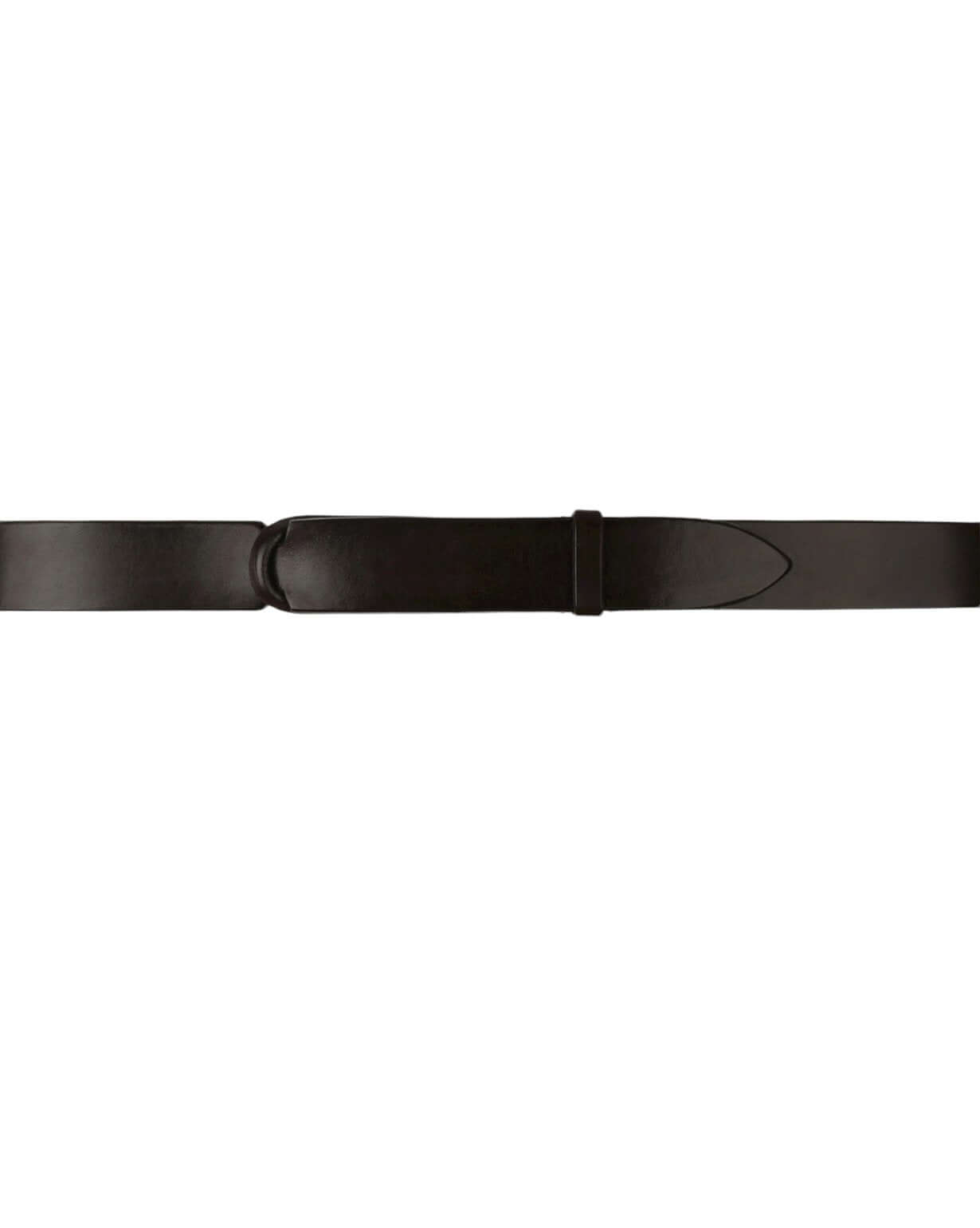 Cintura Nobuckle Bull in Cuoio, adjustable leather belt without buckle, made in Italy, fits sizes 42 to 58.