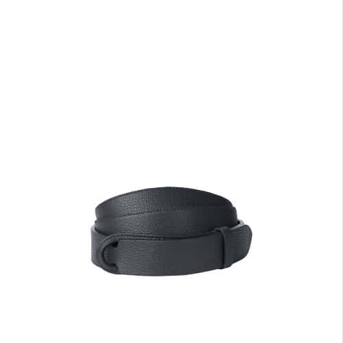 Cintura Nobuckle Micron in pelle martellata, regolabile, senza fibbia, taglia unica, made in Italy.