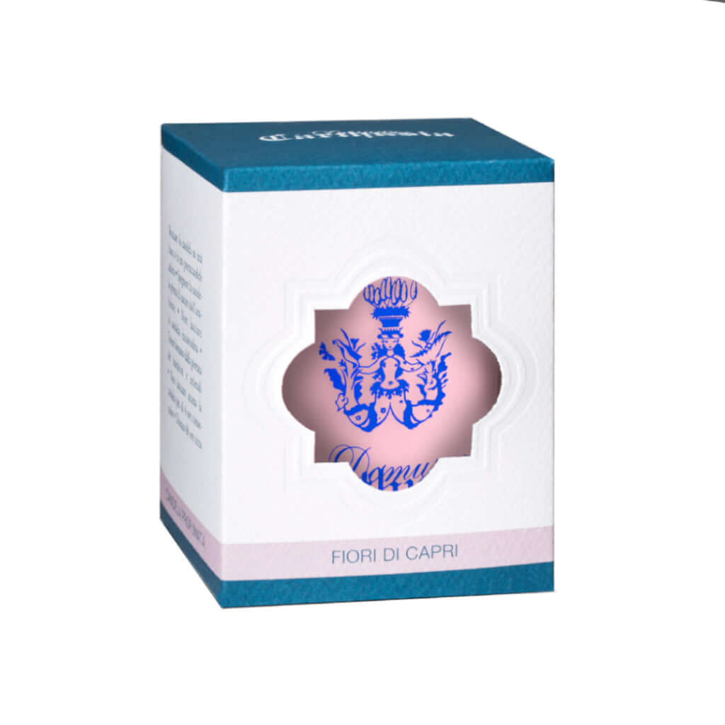 Fiori Di Capri Candela packaged in an elegant box with logo, ideal for home fragrance.