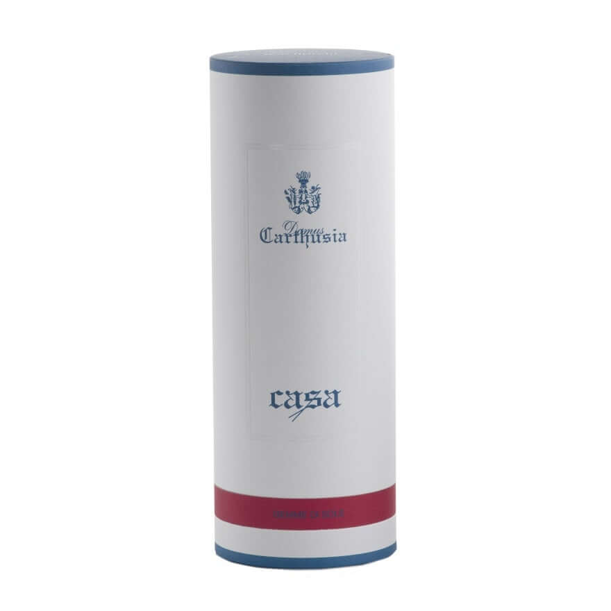 Gemme di sole Diffusore in elegante confezione cilindrica con dettagli blu e rossi per un ambiente profumato.