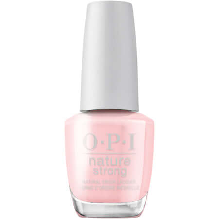 Natural vegan nail polish in light pink from OPI's Nature Strong collection, 75% plant-based ingredients.