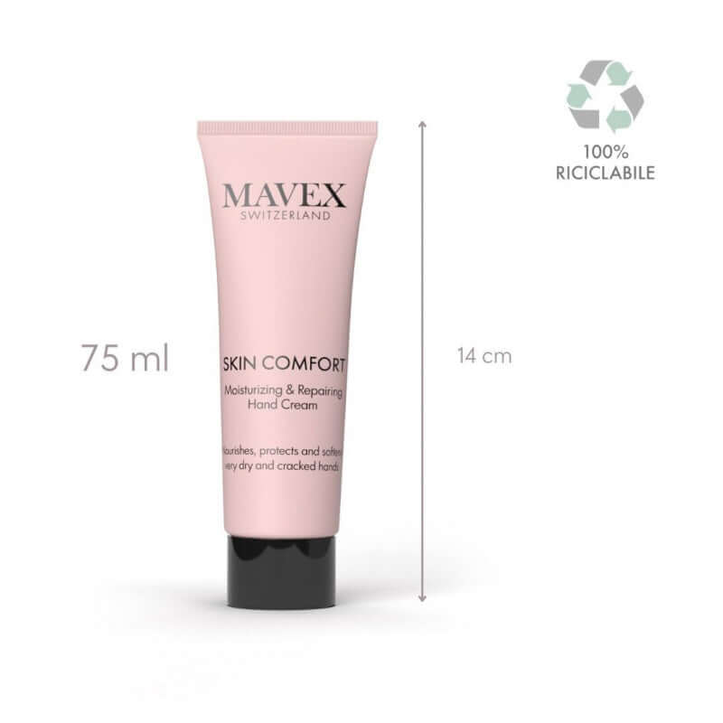 MAVEX Skin Comfort hand cream tube, 75 ml, moisturizing and repairing for dry and sensitive skin.