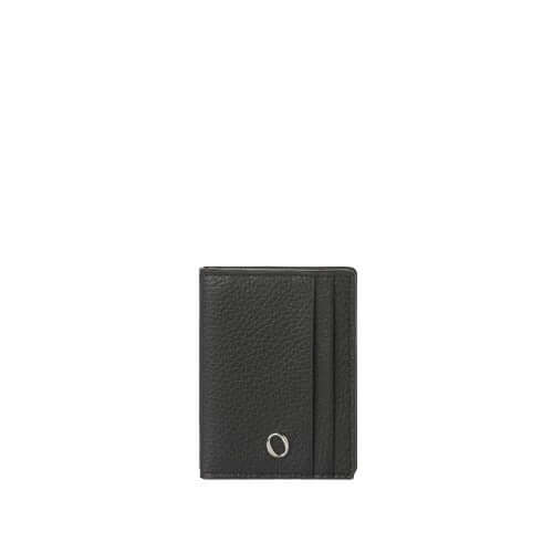 Portacarte a libro Micron in pelle martellata, RFID, 10x7.5cm, quattro scomparti esterni, made in Italy.