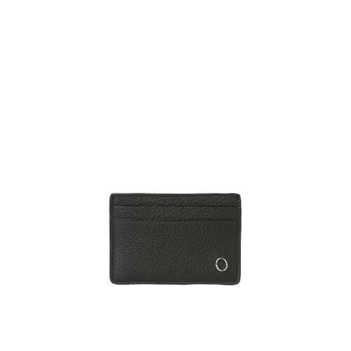 Portacarte Micron in pelle martellata, RFID protetta, 4 scomparti, made in Italy, finitura palladio, 10x8 cm.