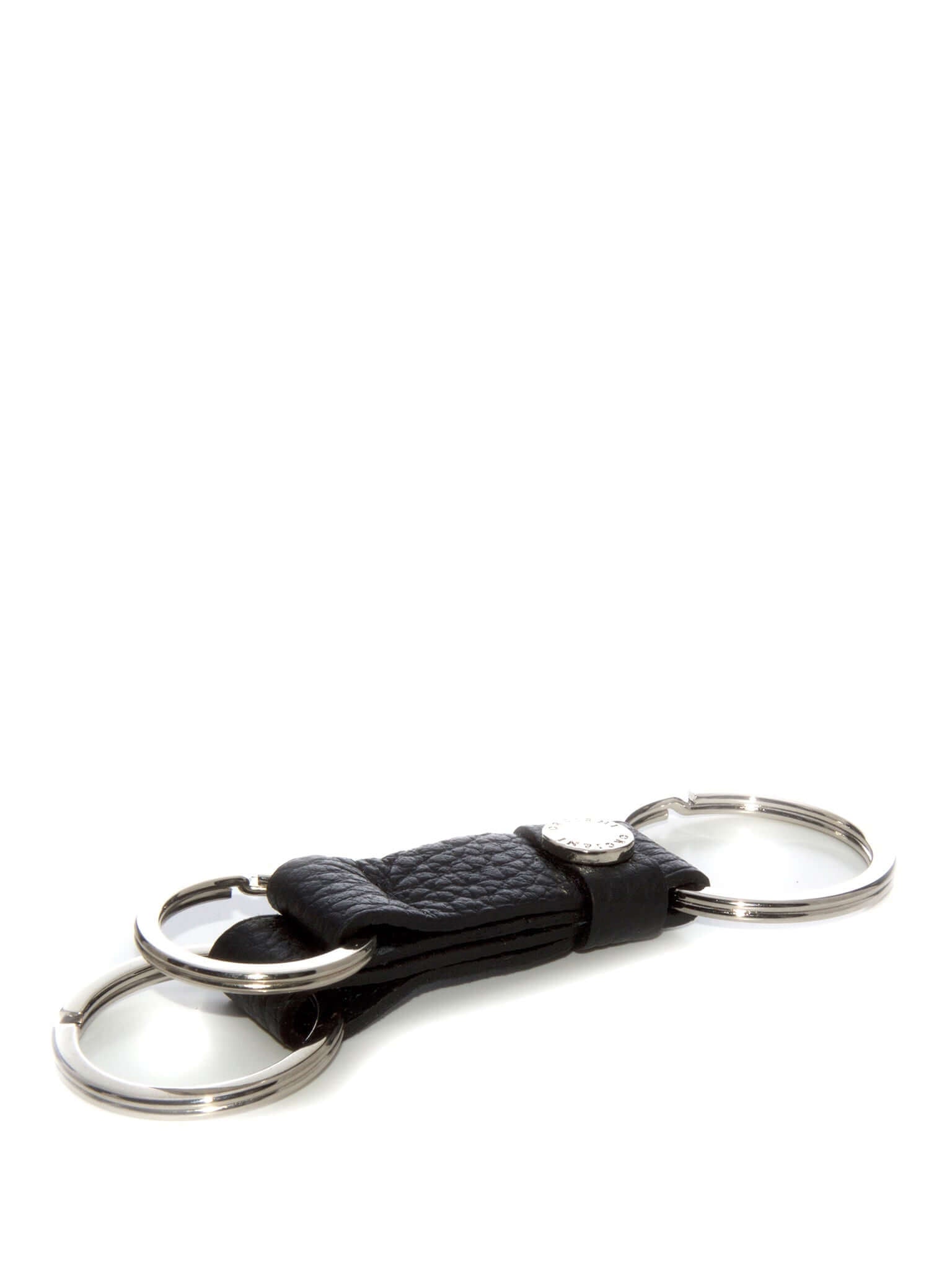 Portachiavi Micron in pelle martellata con 3 anelli, elegante e resistente, perfetto per organizzare le chiavi.