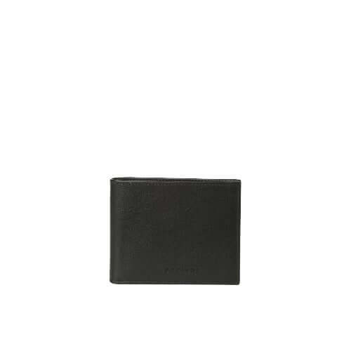 Portafoglio Liberty/Vanity in pelle liscia nera con logo Orciani goffrato, design elegante e funzionale.
