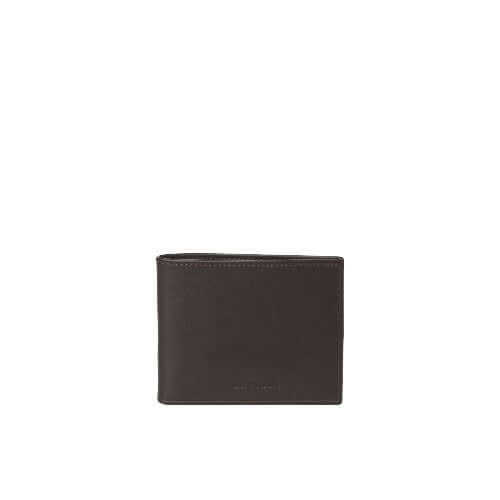 Portafoglio Liberty/Vanity in Pelle marrone, con logo Orciani goffrato, 8 scomparti per carte e scomparto per banconote.
