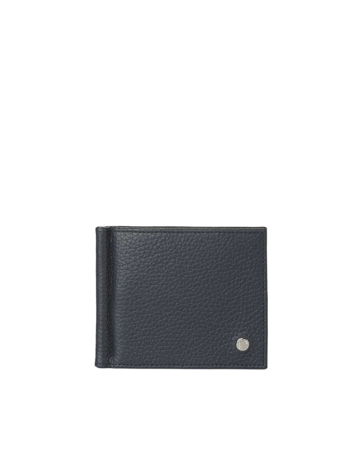 Portafoglio Micron in pelle martellata, RFID, 8 scomparti, made in Italy, colore nero.