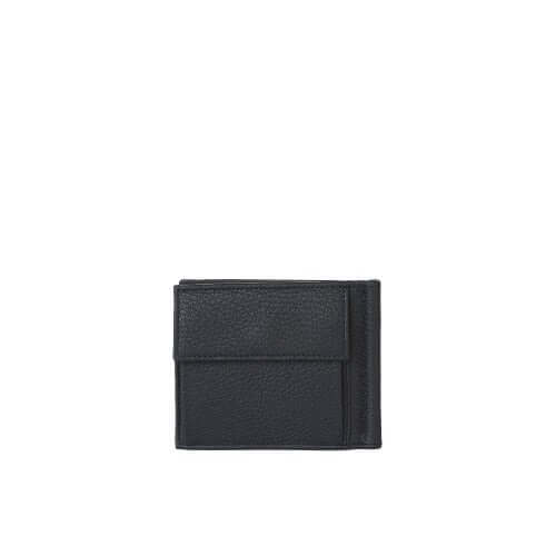 Portafoglio Micron in pelle martellata, RFID antifrode, made in Italy, con otto scomparti e clip ferma banconote.