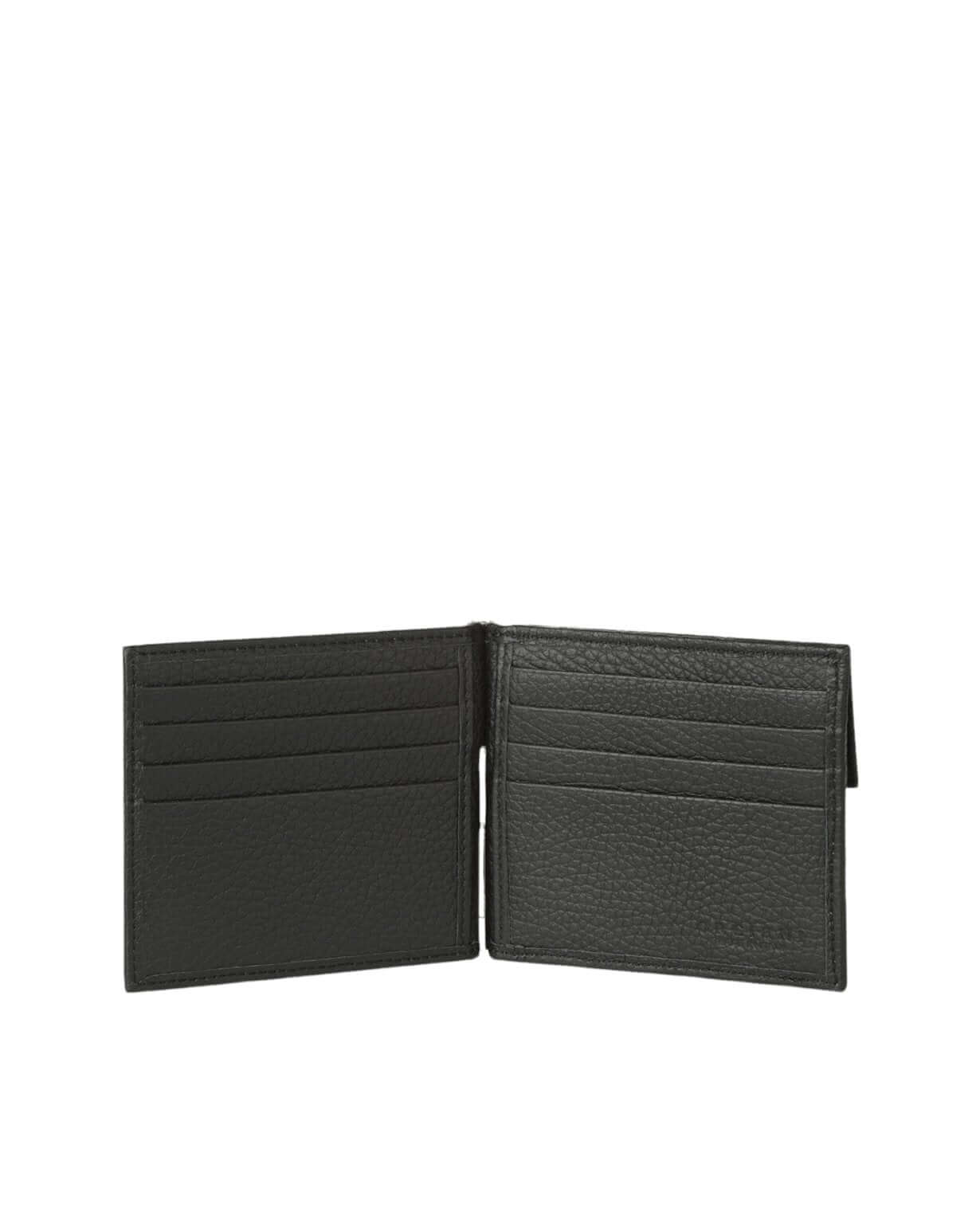 Portafoglio Micron in Pelle verde, con otto scomparti per carte e tasca monete, protezione RFID, made in Italy.