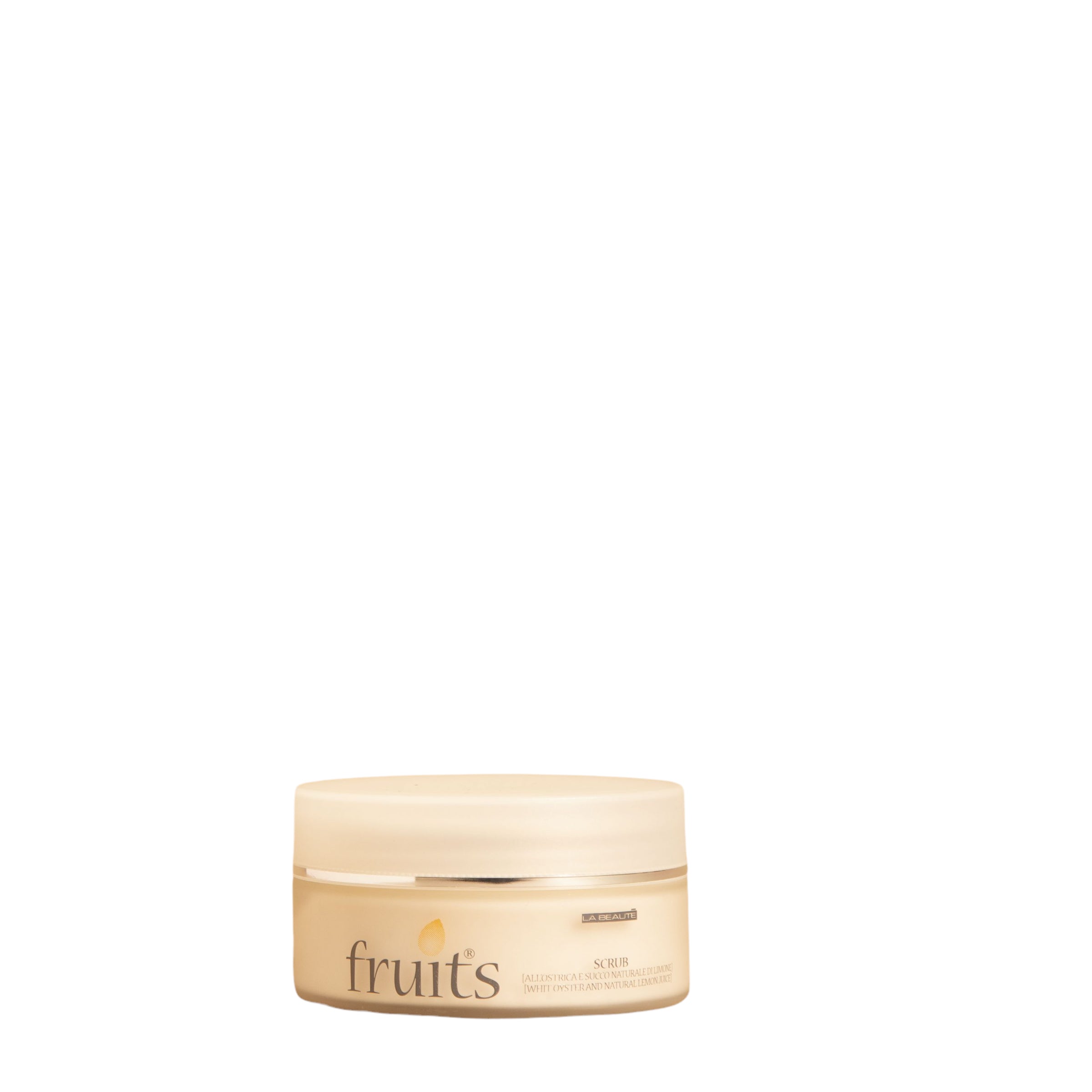 Scrub Corpo fruits: esfoliante con ostriche e limone, burro di karitè, ceramidi vegetali - 200 ml.