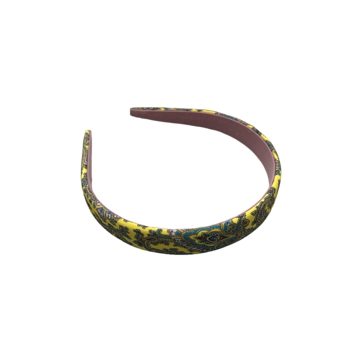 Cerchietto Medio Piatto in seta e poliestere, design piatto e colorato per un look elegante.