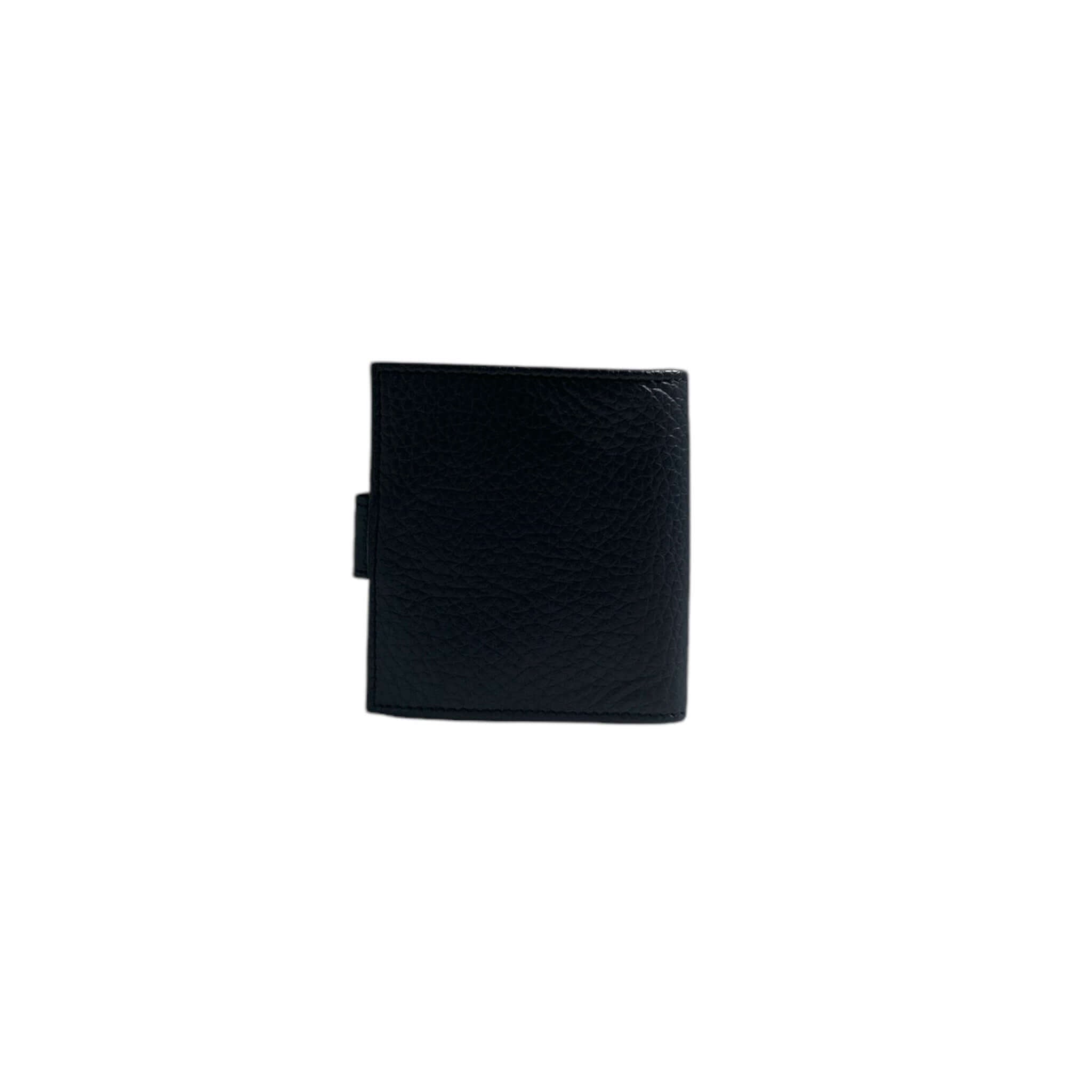 Portamonete Micron in pelle martellata nera, design elegante e funzionale per custodire le monete con stile.