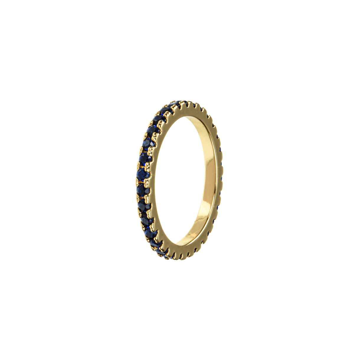 Elegant navy stone ring made of high-quality brass with 18k gold plating, showcasing refined design and craftsmanship.