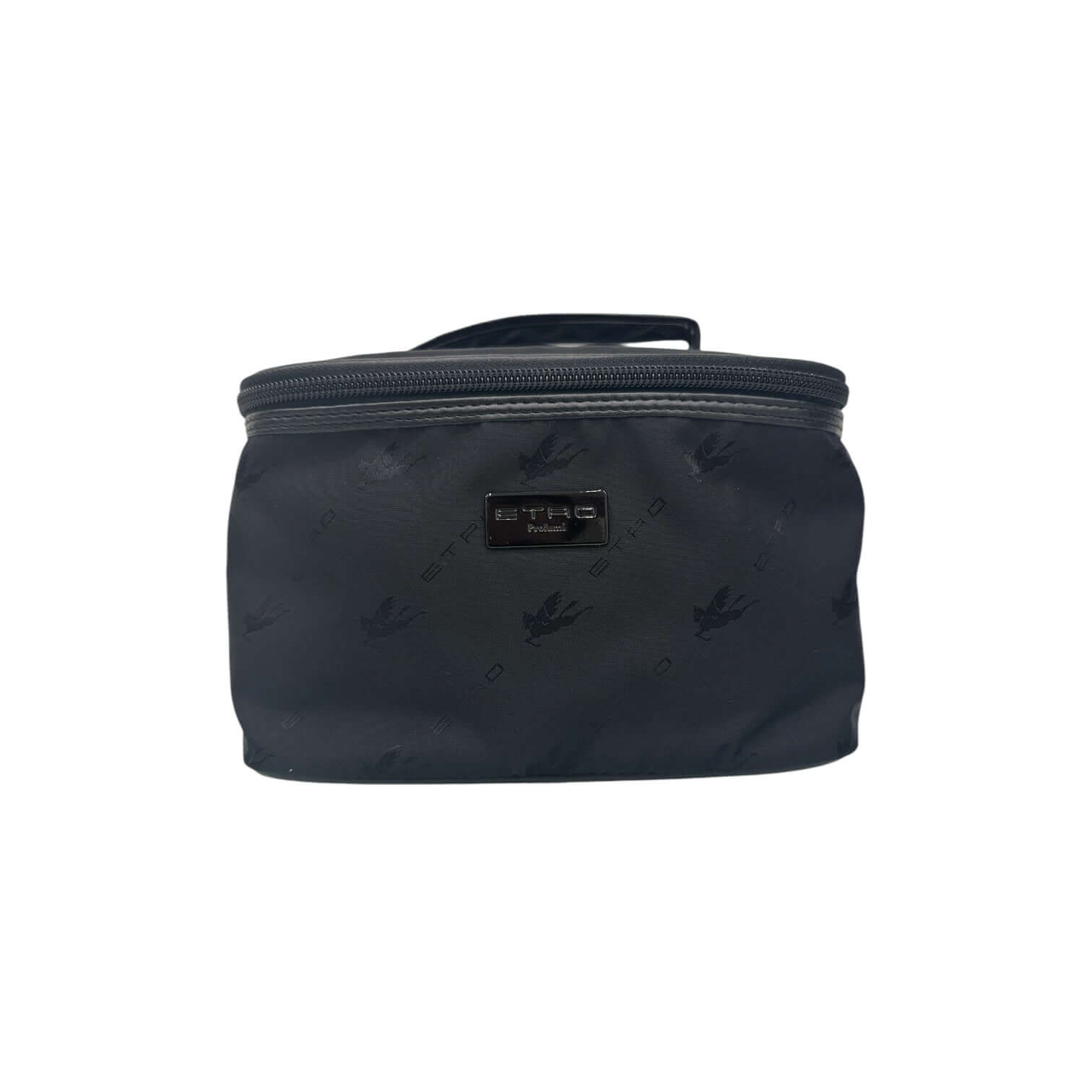 Beauty case with ETRO branding, zip closure, and stylish design for organizing makeup and beauty accessories.