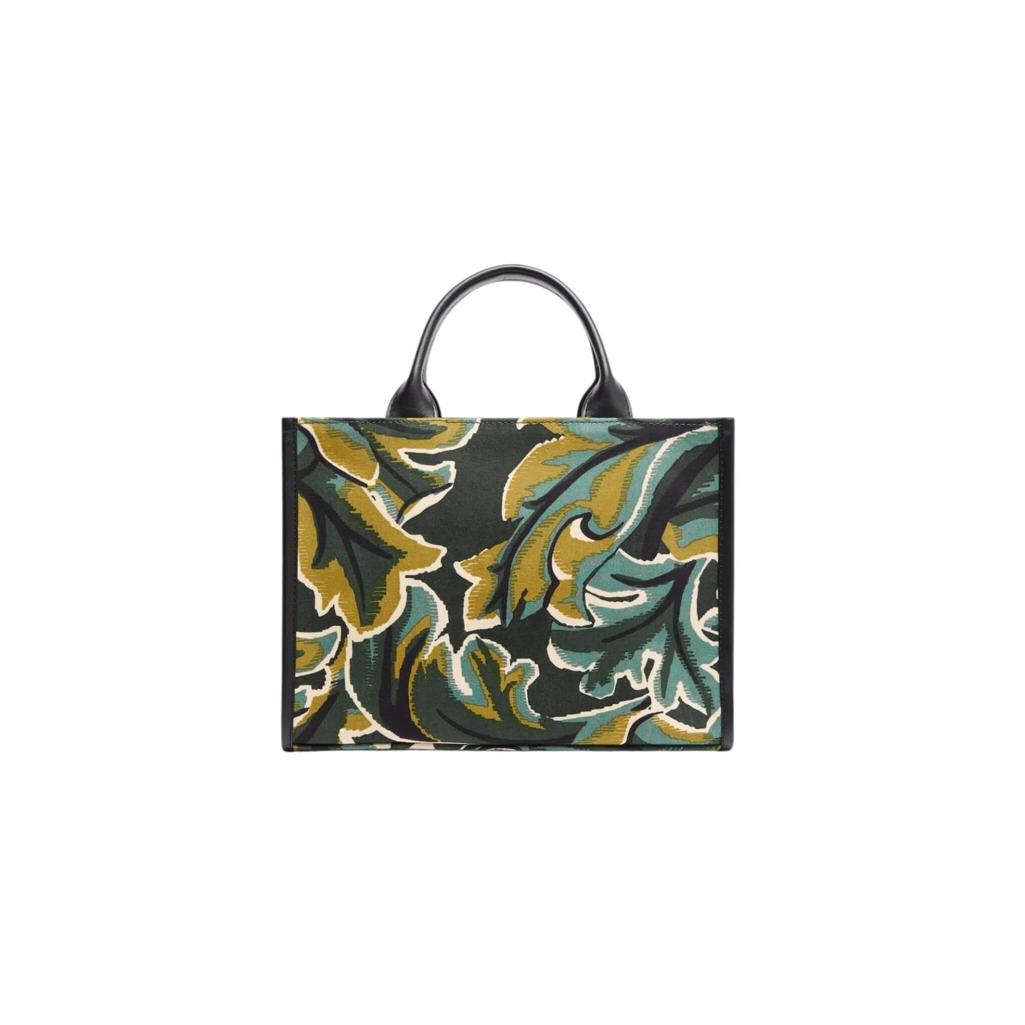 Borsa a tracolla Caprice Leonard con design floreale, manici e dettagli in pelle, elegante e compatta.