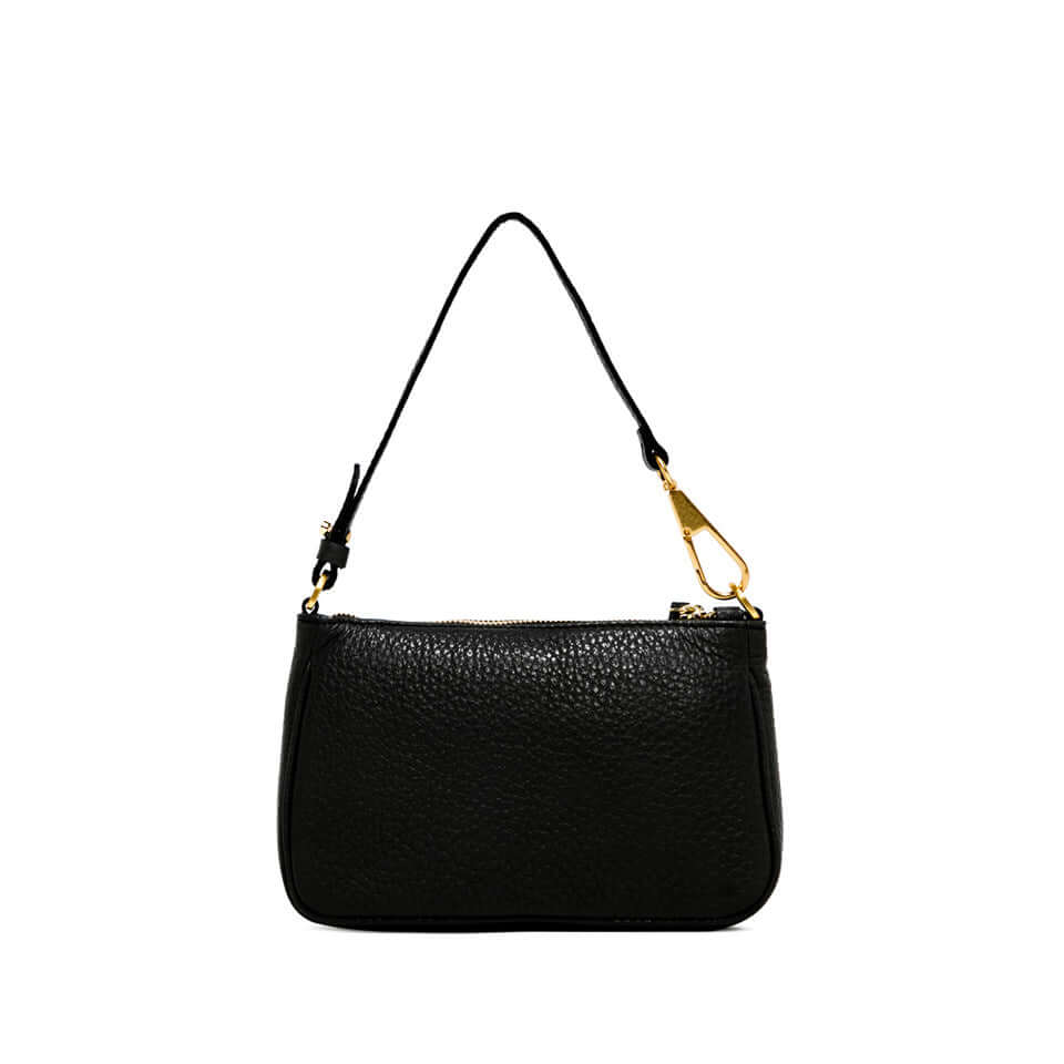 BROOKE by Gianni Chiarini, elegante borsa in pelle nera con chiusura zip e manico removibile.