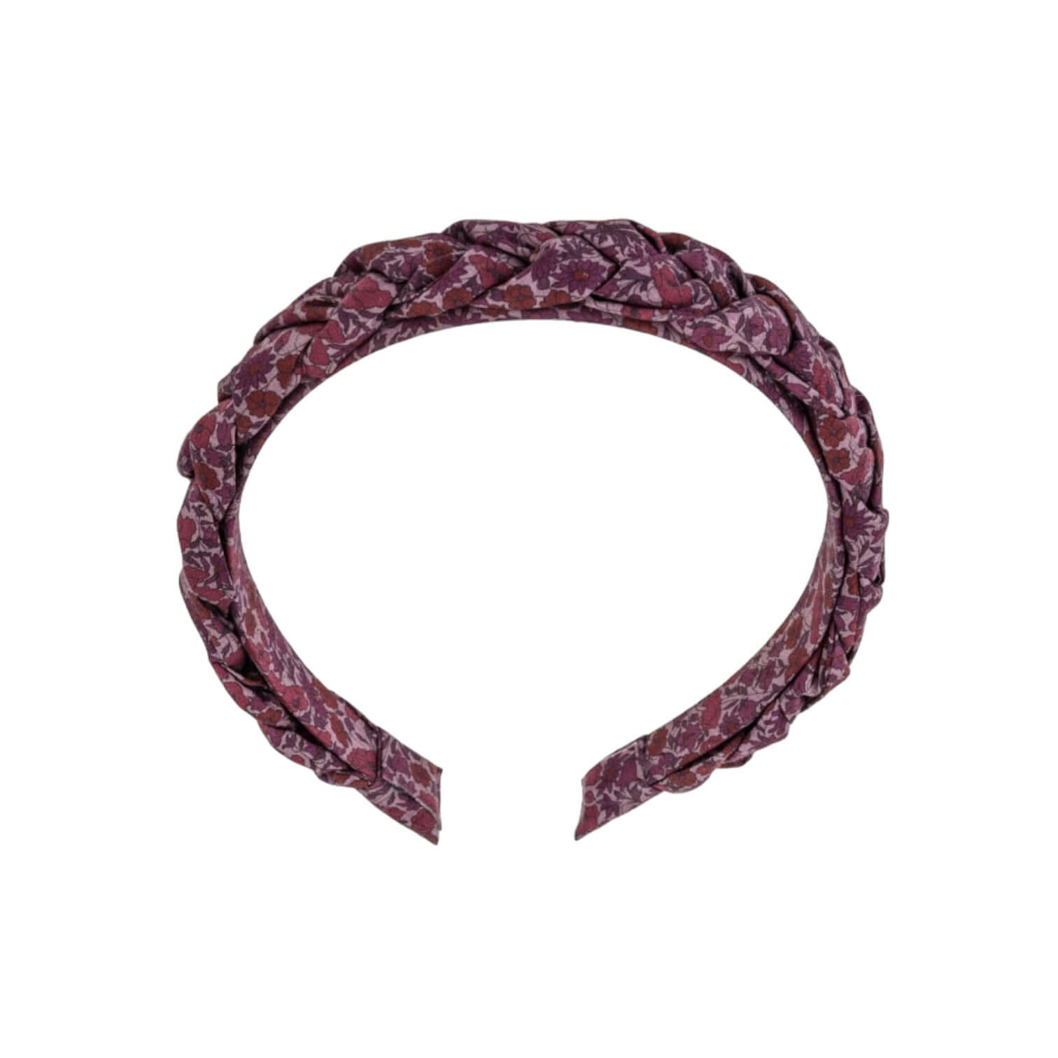 Braided headband in Liberty Peal and Bud design, made from 100% cotton, ideal for stylish hair accessories.