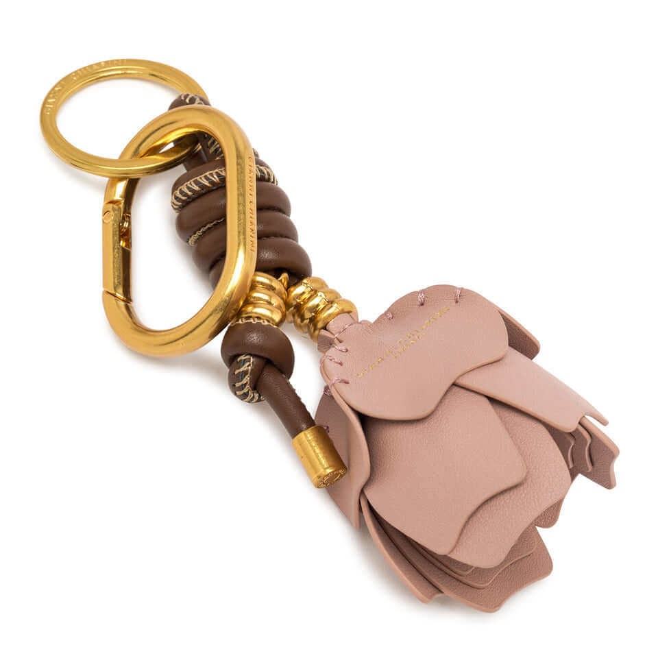 CHARM Desert Flower by Gianni Chiarini in leather with gold accents, perfect accessory for bags and backpacks.