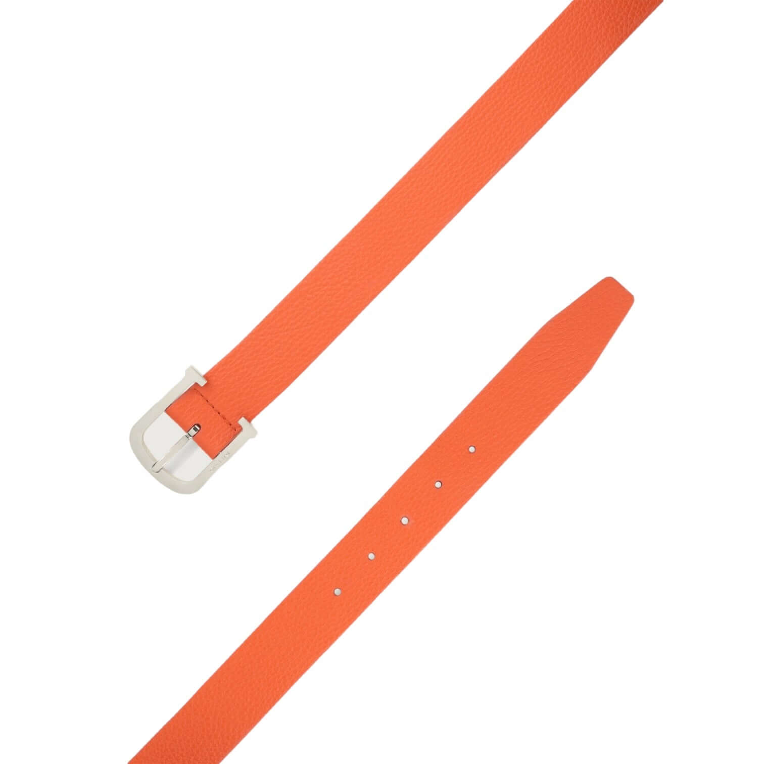 Cintura Micron in Pelle arancione con fibbia in palladio, elegante e resistente, perfetta per ogni outfit.
