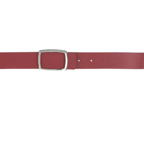 Cintura Piatta Micron Double in Pelle: 3.5 cm wide, reversible leather belt with palladium logo buckle, Made in Italy.
