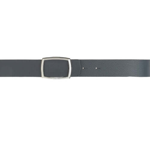 Cintura Piatta Micron Double in Pelle, reversibile, fibbia logata palladio, altezza 3.5 cm, Made in Italy.