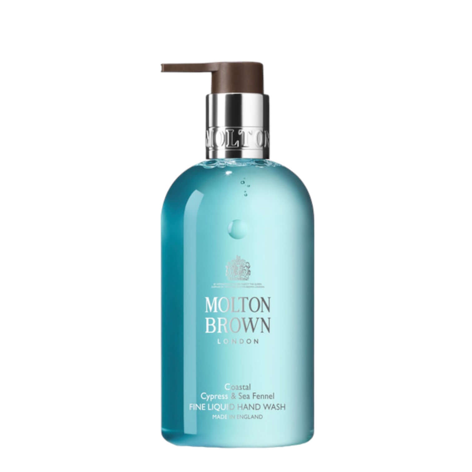 Coastal Cypress & Sea Fennel liquid hand wash by Molton Brown in a stylish bottle, 300ml, inspiring ocean freshness.