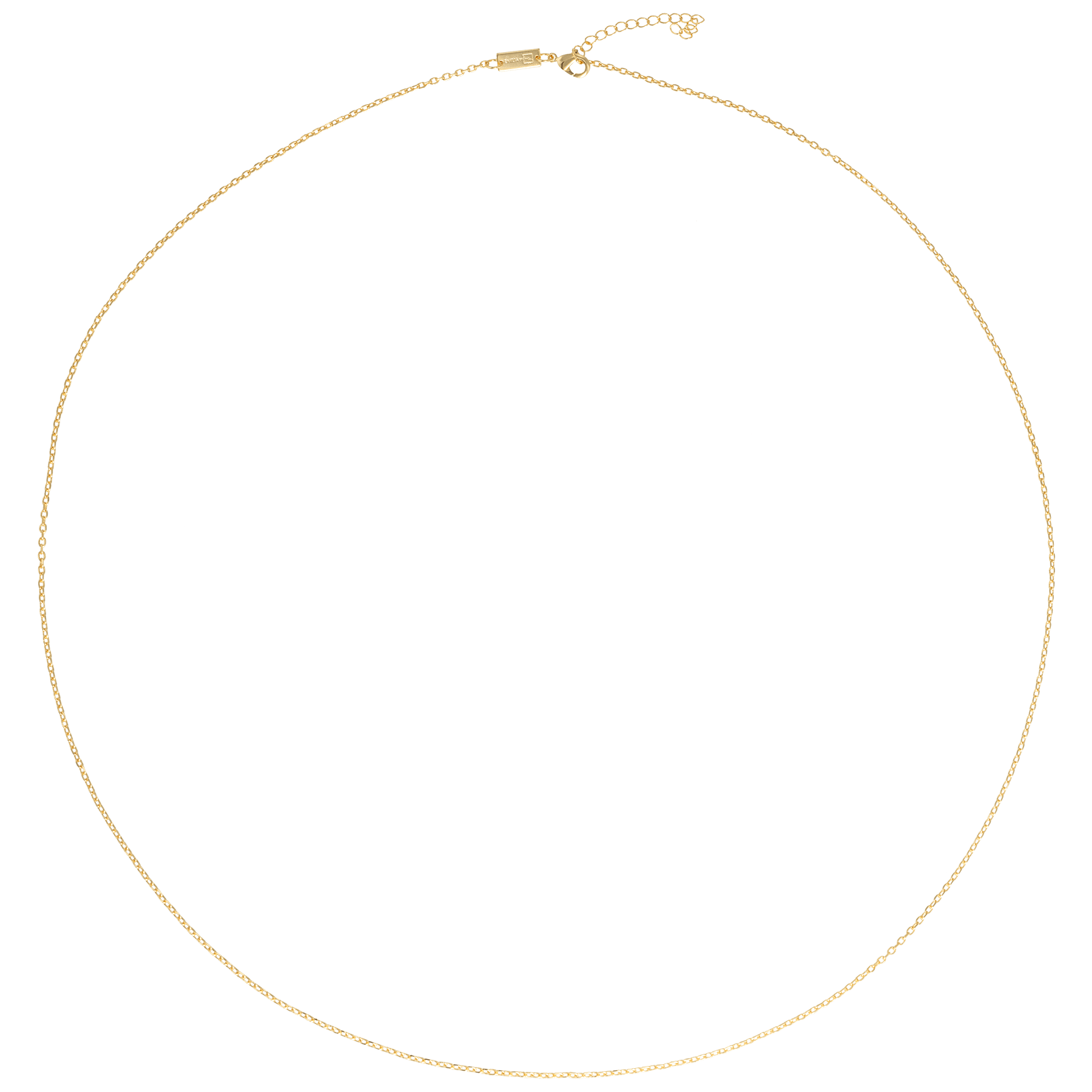 Collana in ottone placcata oro 18 carati, elegante e versatile, lunghezza 85-90 cm.