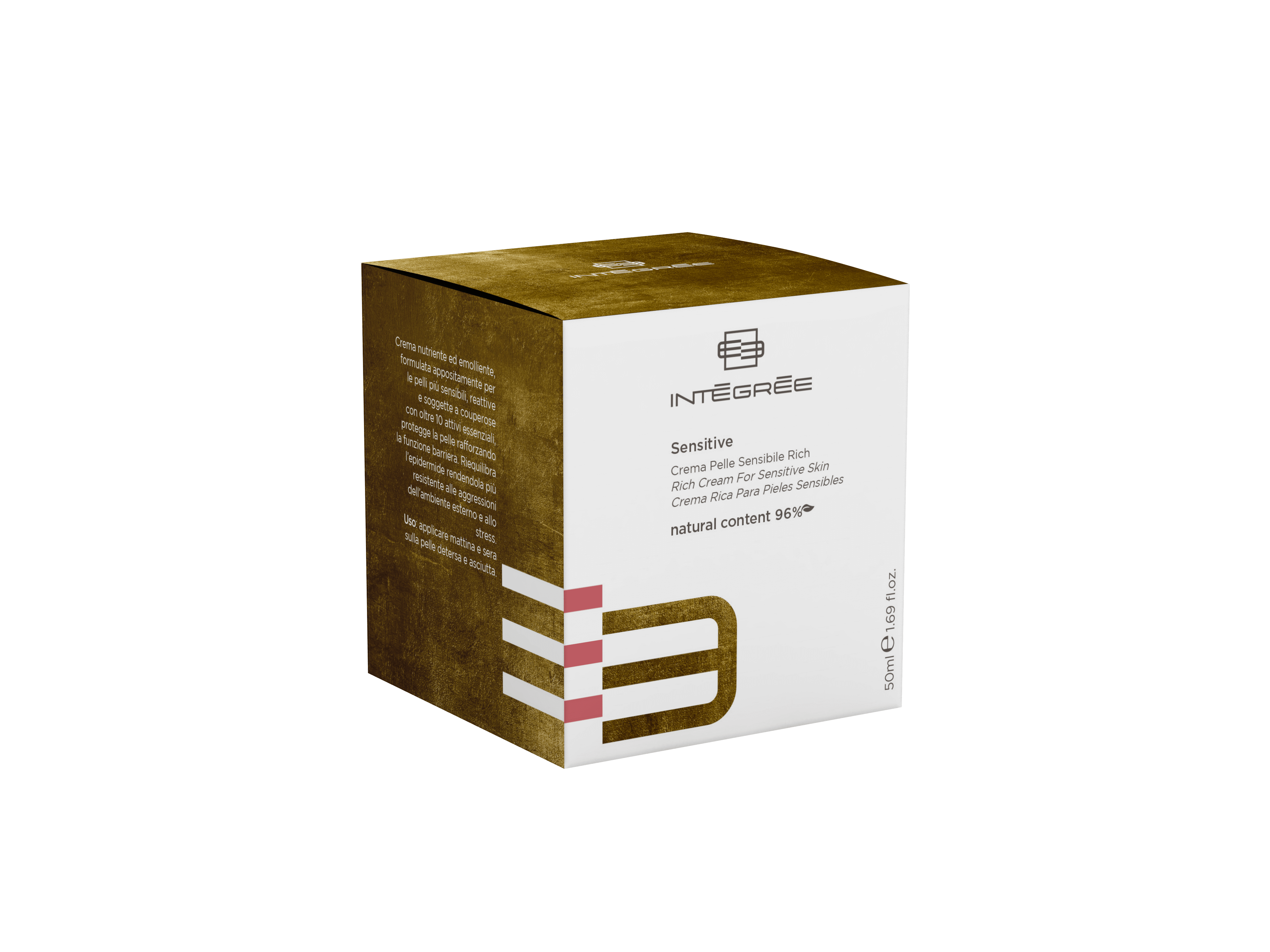 Crema Pelle Sensibile Rich in box, formulata per pelli sensibili e reattive, 50 ml, con oltre 10 attivi essenziali.