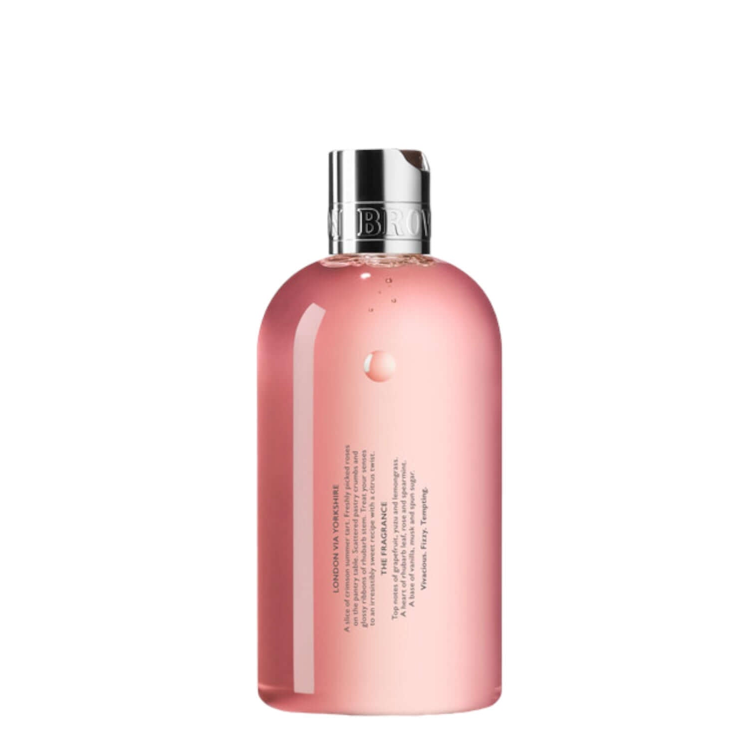 Delicious Rhubarb & Rose gel bagno schiuma in bottiglia rosa, fragranza di rabarbaro e rosa, 300 ml.