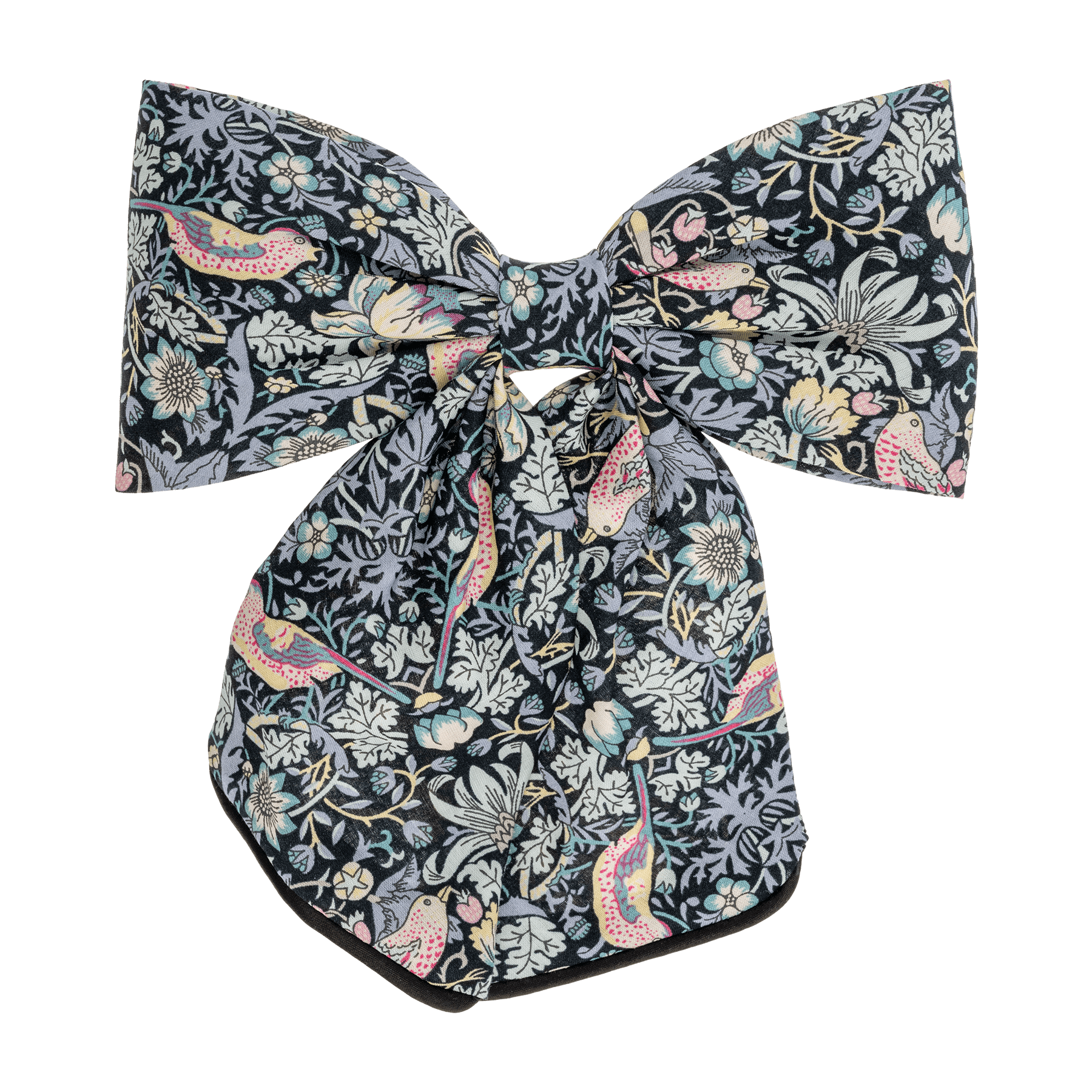 Fiocco capelli lusso strawberry in tessuto floreale elegante, perfetto per acconciature femminili.