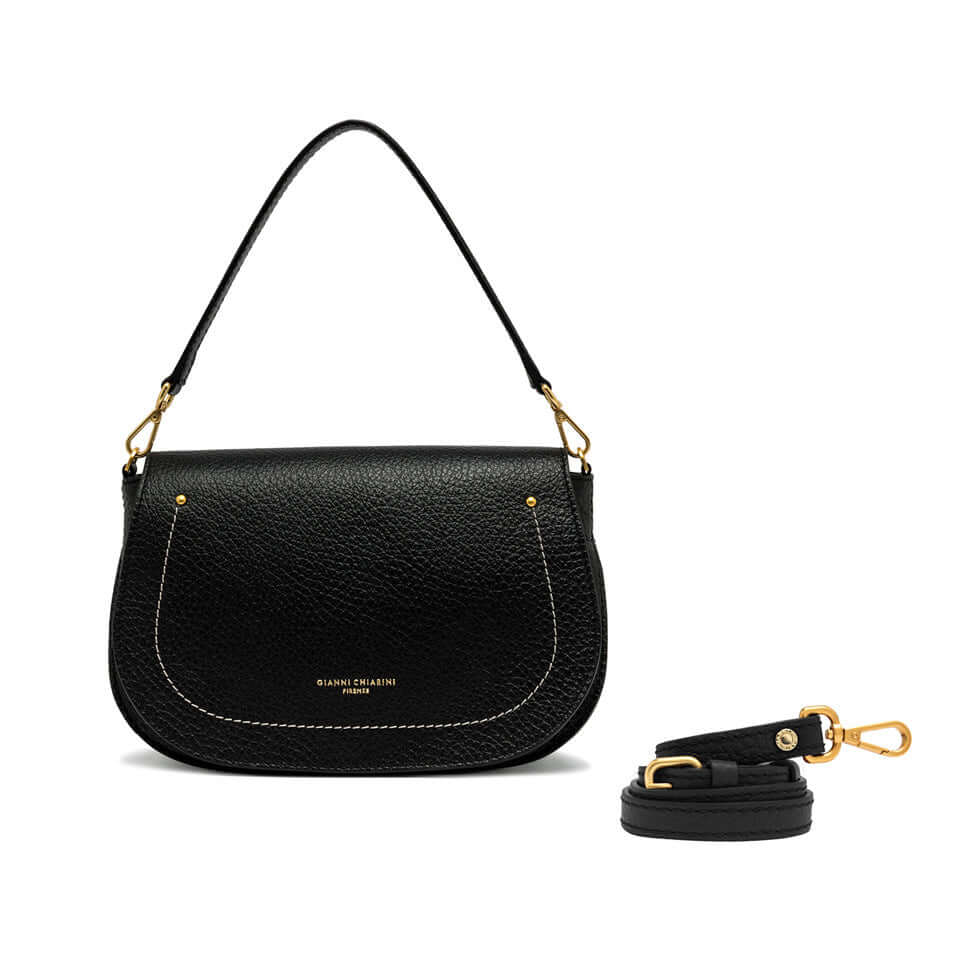 OLGA by Gianni Chiarini, a stylish black daily bag with removable strap, perfect for every occasion.